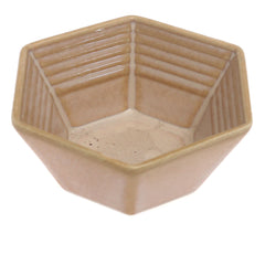 Beige Decorative Ceramic Bowl – Minimalist Table & Console Accent, 5 x 5 Inch - Habitt