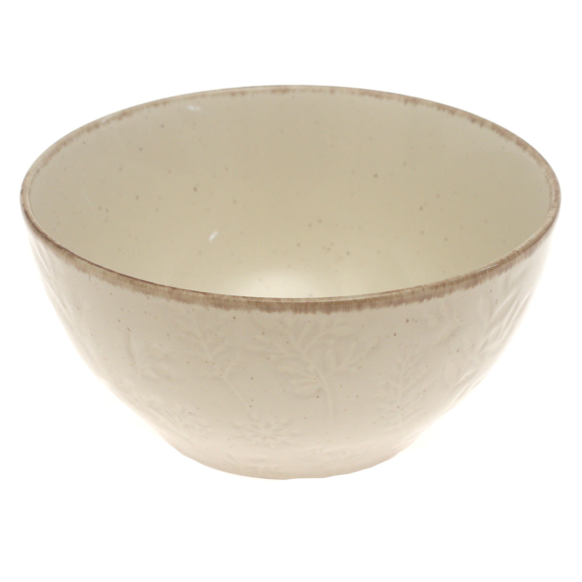 Beige Ceramic Serving Bowl – 6 Inch Textured Tableware Accent - Habitt