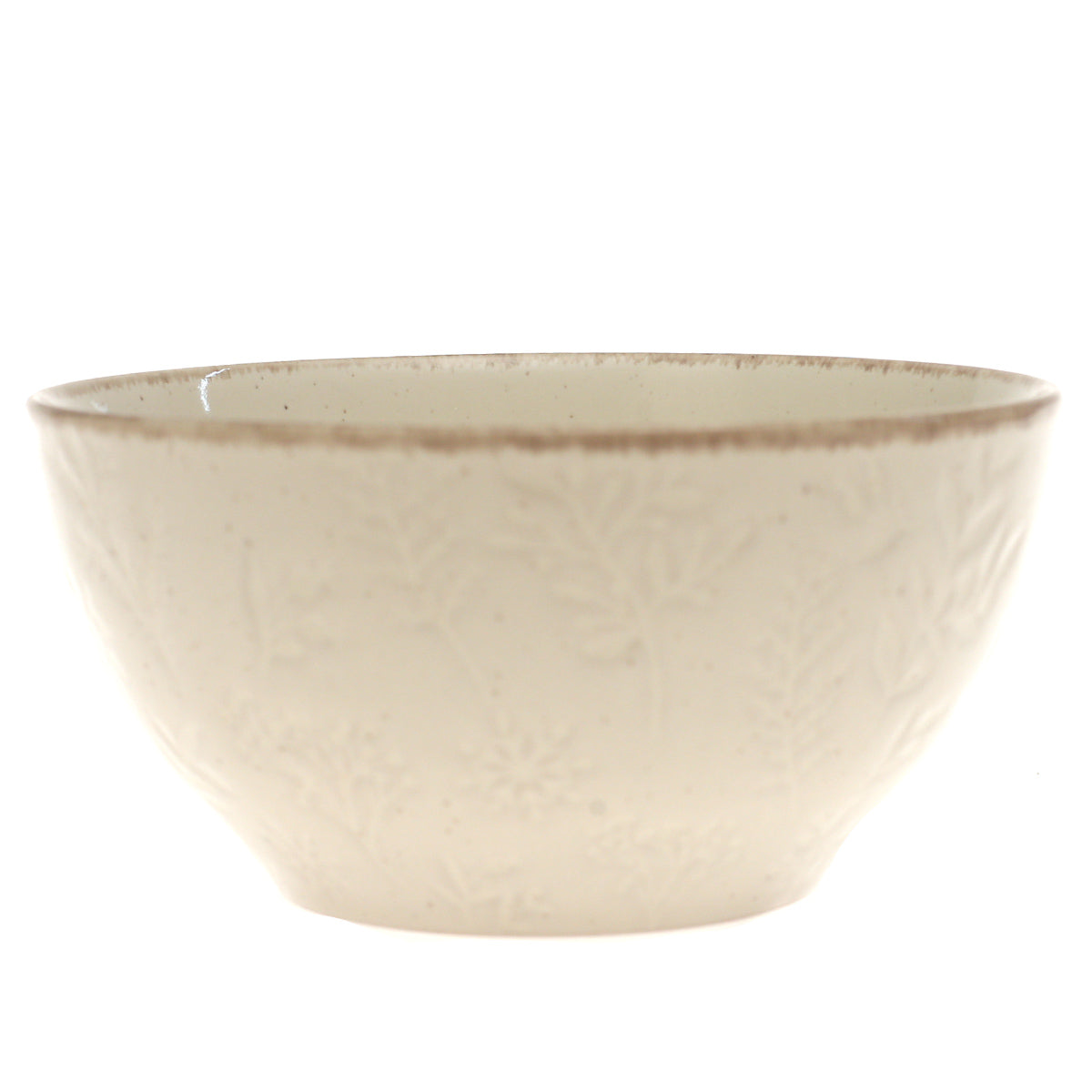 Beige Ceramic Serving Bowl – 6 Inch Textured Tableware Accent - Habitt