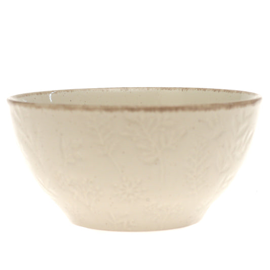 Beige Ceramic Serving Bowl – 6 Inch Textured Tableware Accent - Habitt
