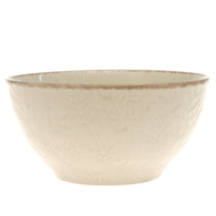 Beige Ceramic Serving Bowl – 6 Inch Textured Tableware Accent - Habitt