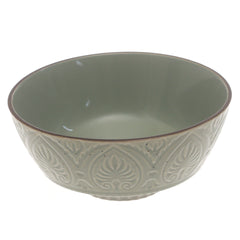 Green Ceramic Serving Bowl – 6 Inch Textured Tableware Accent - Habitt