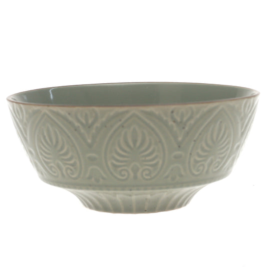 Green Ceramic Serving Bowl – 6 Inch Textured Tableware Accent - Habitt