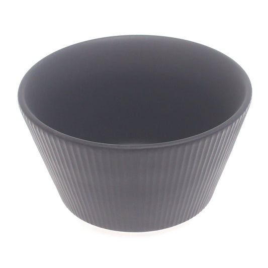 Grey Ceramic Bowl – 5 Inch Modern Ribbed Serving Bowl - Habitt