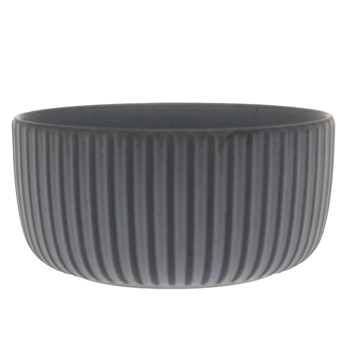 Grey Ribbed Ceramic Bowl – 6 Inch Modern Dining Bowl - Habitt