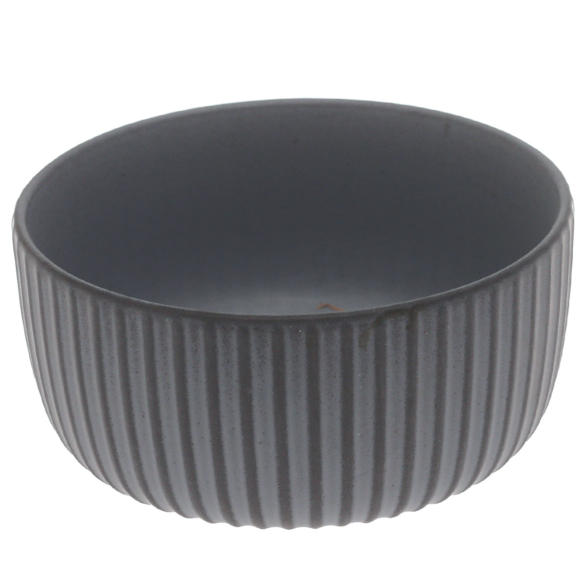 Grey Ribbed Ceramic Bowl – 6 Inch Modern Dining Bowl - Habitt