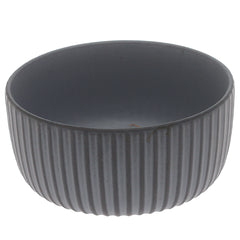 Grey Ribbed Ceramic Bowl – 6 Inch Modern Dining Bowl - Habitt