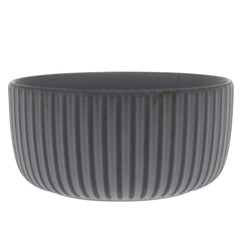 Grey Ribbed Ceramic Bowl – 6 Inch Modern Dining Bowl - Habitt