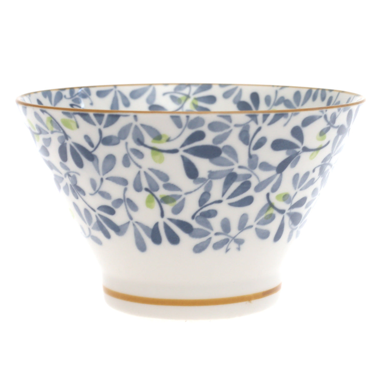 Blue Leaves Ceramic Bowl – 5 Inch Everyday Serving Bowl - Habitt