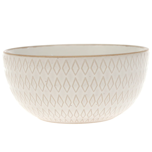 White Ceramic Serving Bowl – 5.5 Inch Textured Tableware Essential - Habitt