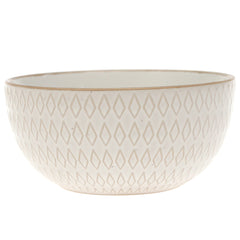 White Ceramic Serving Bowl – 5.5 Inch Textured Tableware Essential - Habitt