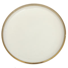 Gold Rim Deep Plate 10 Inch – Elegant White Ceramic Serving Plate - Habitt