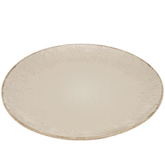 Beige Embossed Ceramic Dinner Plate 10.5 Inch – Elegant Stoneware Tableware - Habitt