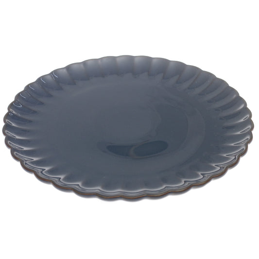 Blue Scalloped Dinner Plate 10.5 Inch – Elegant Ceramic Dining Plate - Habitt