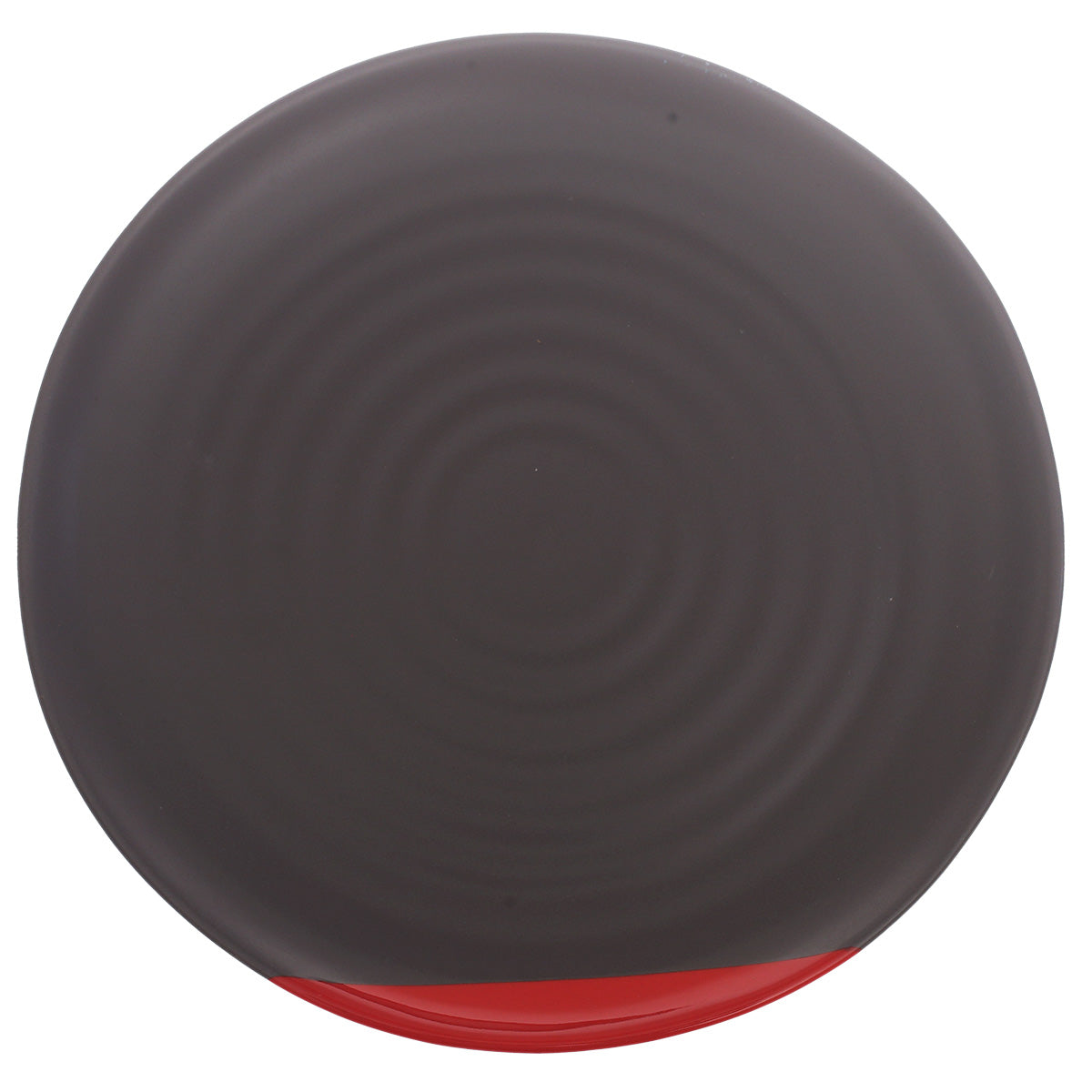 Grey & Red Dinner Plate 11 Inch – Modern Ceramic Dining Plate - Habitt