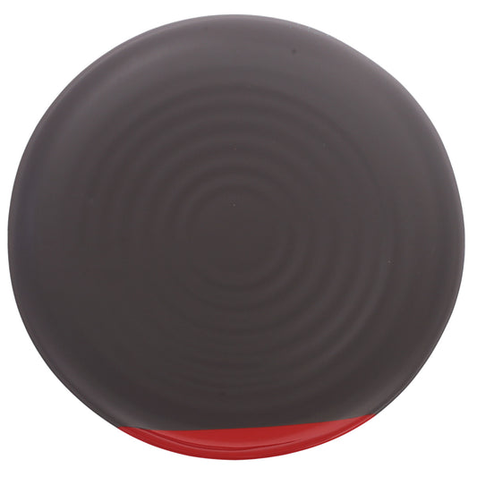 Grey & Red Dinner Plate 11 Inch – Modern Ceramic Dining Plate - Habitt