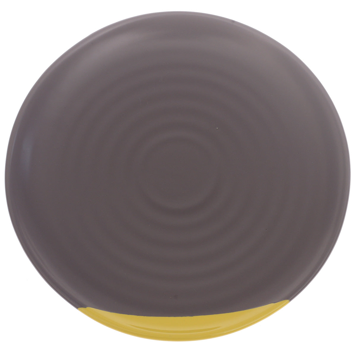 Grey & Yellow Dinner Plate 11 Inch – Modern Dual-Tone Ceramic Plate - Habitt