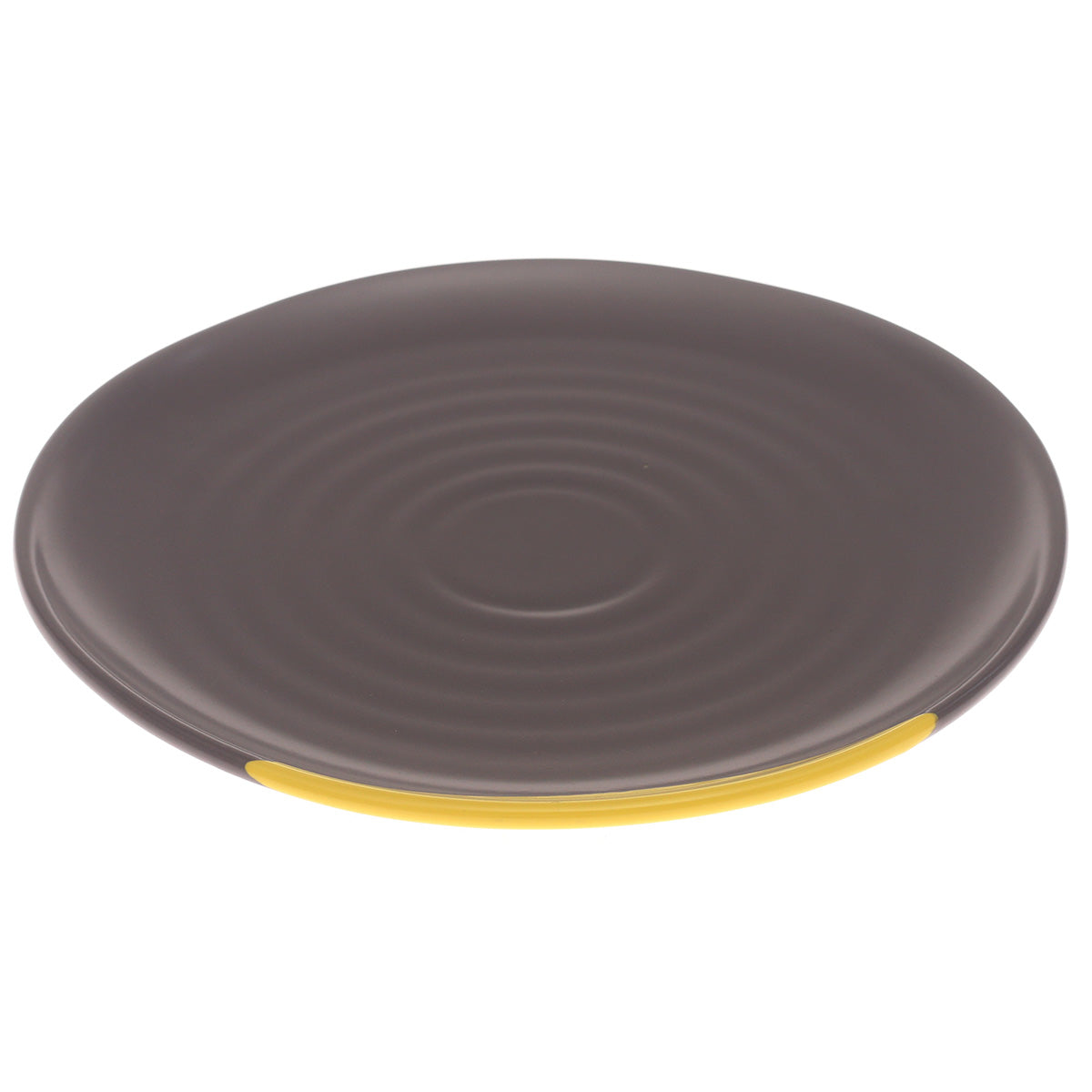 Grey & Yellow Dinner Plate 11 Inch – Modern Dual-Tone Ceramic Plate - Habitt