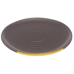 Grey & Yellow Dinner Plate 11 Inch – Modern Dual-Tone Ceramic Plate - Habitt