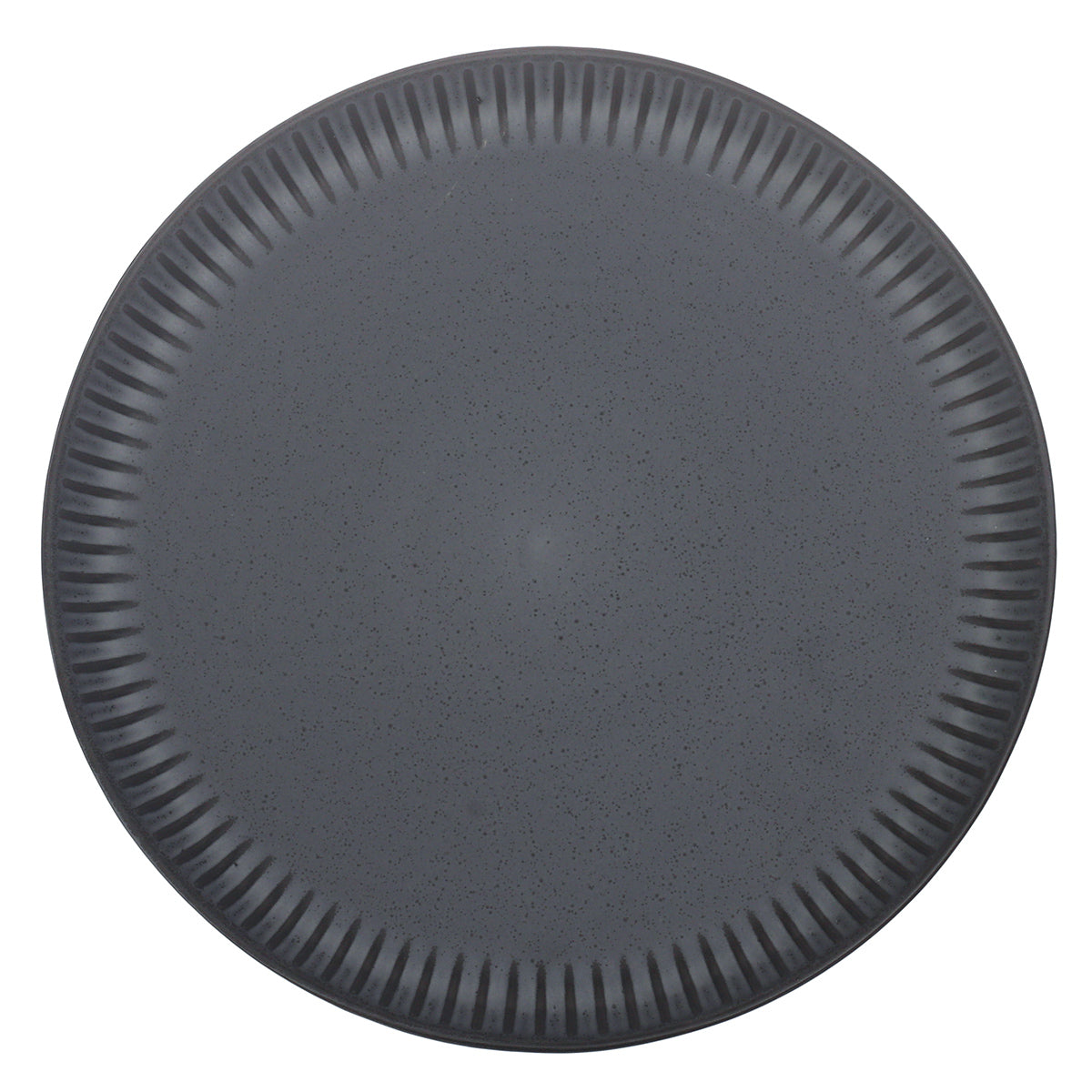 Grey Textured Rim Ceramic Dinner Plate 10.5 Inch – Contemporary Stoneware Tableware - Habitt