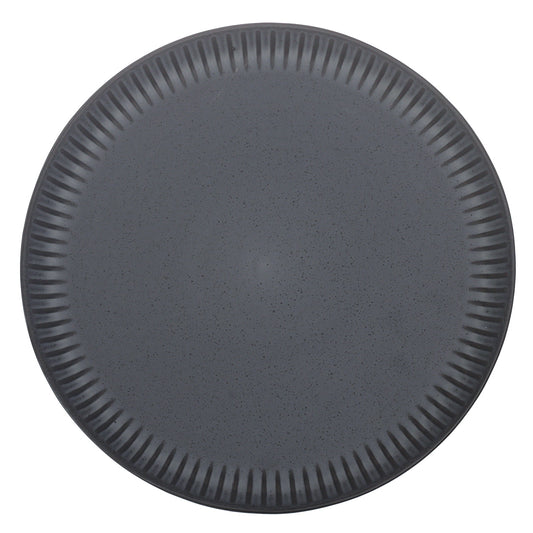Grey Textured Rim Ceramic Dinner Plate 10.5 Inch – Contemporary Stoneware Tableware - Habitt