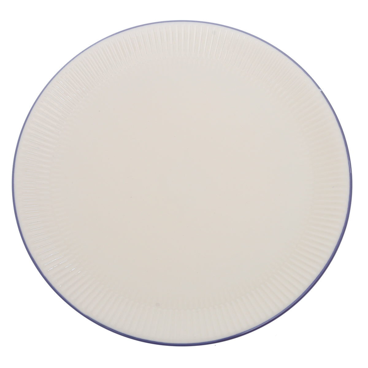 White Dinner Plate 11 Inch – Elegant Textured Rim Ceramic Plate - Habitt