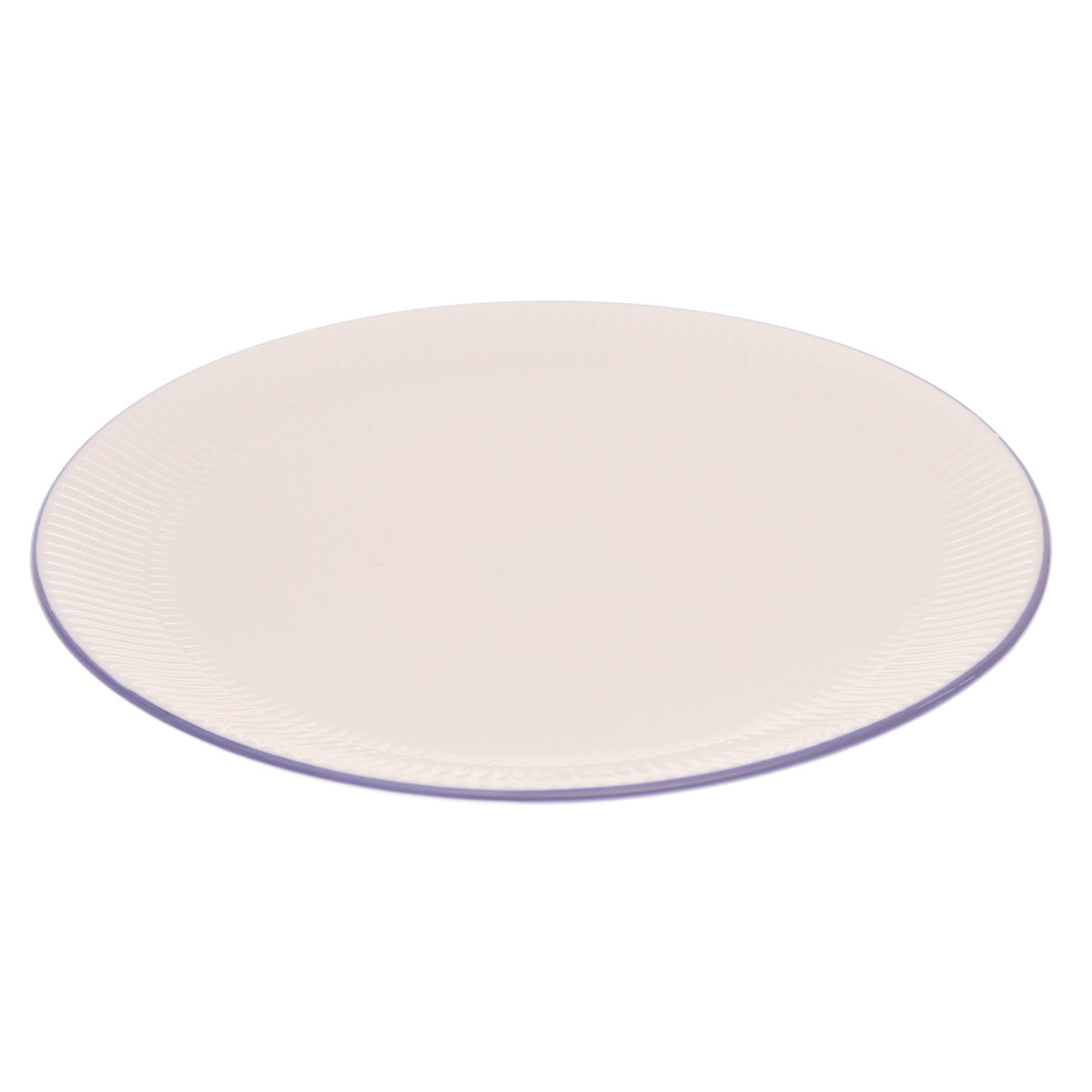 White Dinner Plate 11 Inch – Elegant Textured Rim Ceramic Plate - Habitt
