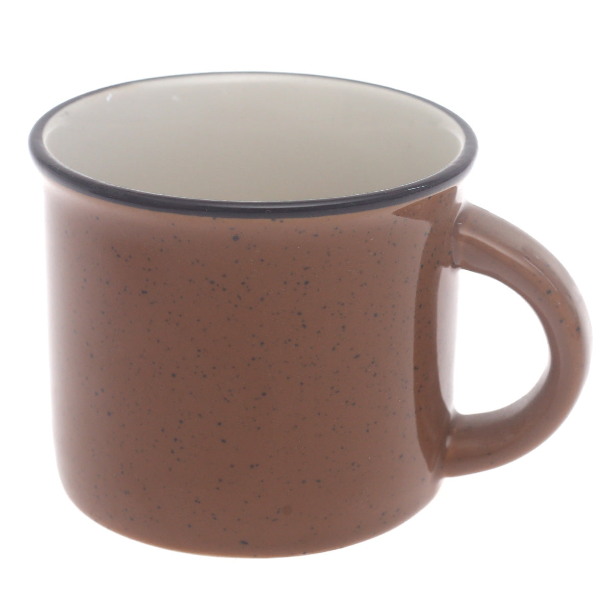 Dark Brown Speckled Ceramic Mug – 3 × 3 Inch Rustic Tea & Coffee Mug - Habitt