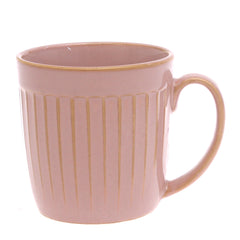 Pink Ceramic Mug with Ribbed Texture – 3 x 3.5 Inch Coffee & Tea Cup - Habitt