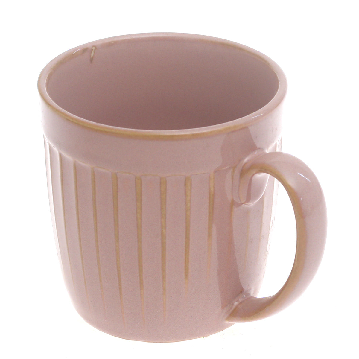 Pink Ceramic Mug with Ribbed Texture – 3 x 3.5 Inch Coffee & Tea Cup - Habitt