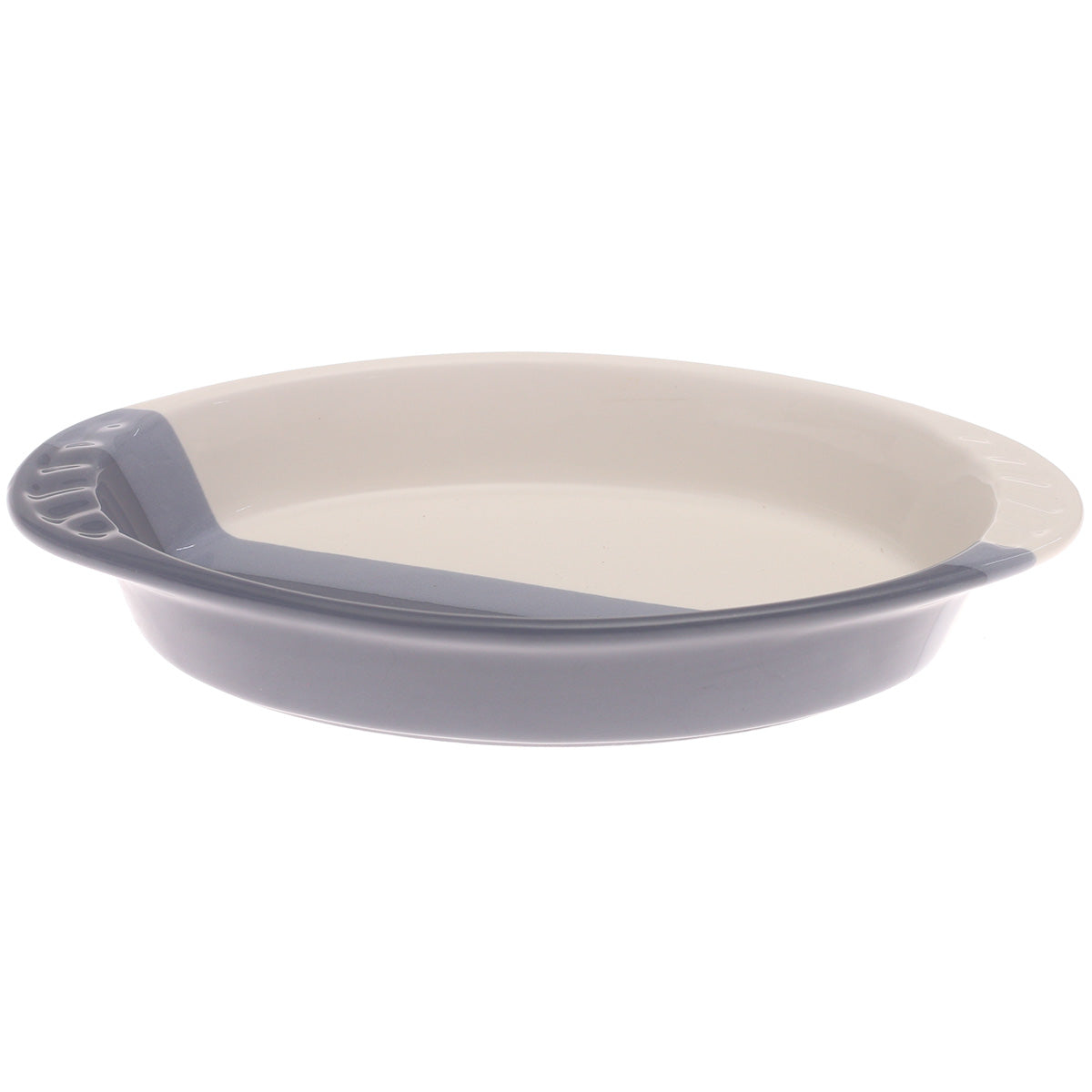 Oval Ceramic Serving Dish in Blue & White – 7.5 x 14 Inch - Habitt