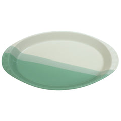 Oval Ceramic Serving Dish in Green & White – 7.5 x 14 Inch - Habitt