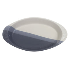 Oval Serving Dish – Blue & White Ceramic Platter (Small) 5.5 x 10 Inch - Habitt