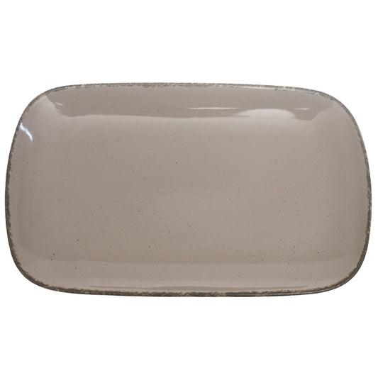 Grey Rectangular Serving Platter – 8 x 13 Inch | Rustic Glazed Tableware - Habitt