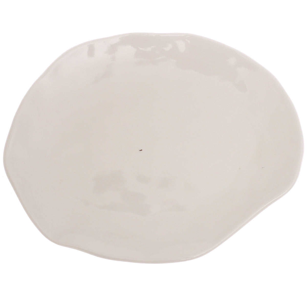 White Ceramic Platter 8 x 6.5 Inch – Organic Shape Serving Plate - Habitt