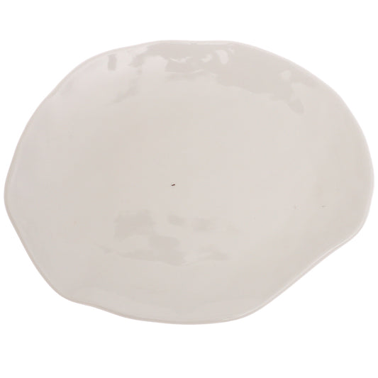 White Ceramic Platter 8 x 6.5 Inch – Organic Shape Serving Plate - Habitt