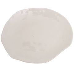 White Ceramic Platter 8 x 6.5 Inch – Organic Shape Serving Plate - Habitt