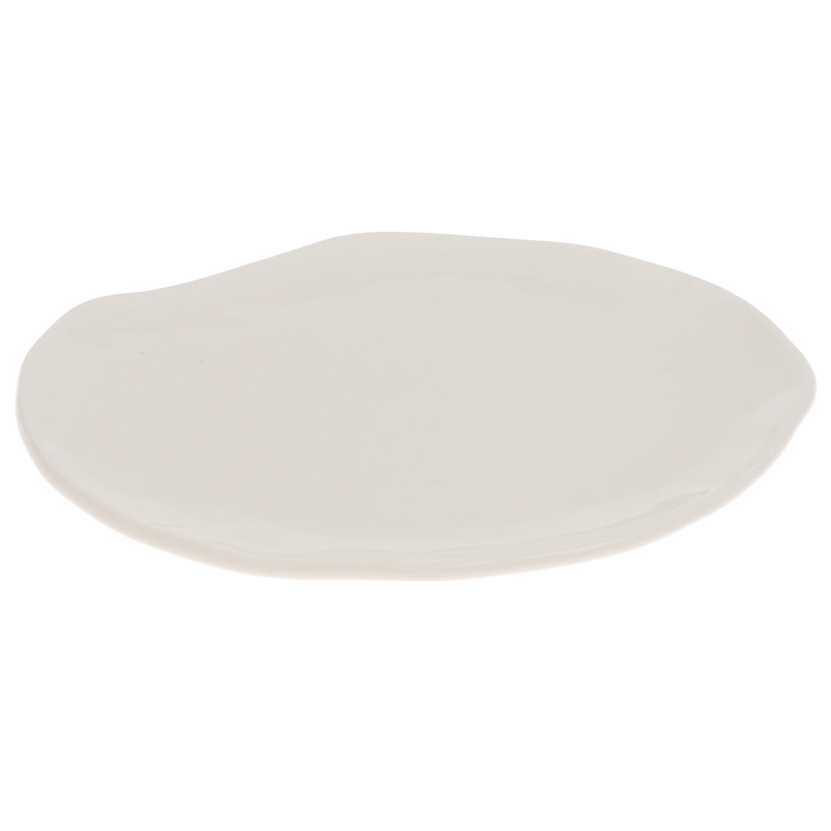 White Ceramic Platter 8 x 6.5 Inch – Organic Shape Serving Plate - Habitt