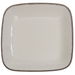 White Ceramic Platter 8.5 Inch – Rustic Square Serving Plate - Habitt