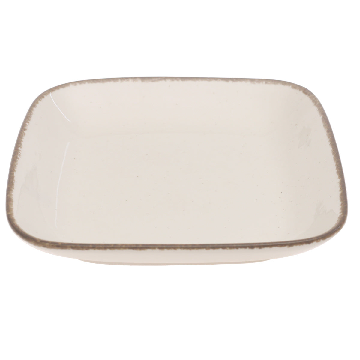 White Ceramic Platter 8.5 Inch – Rustic Square Serving Plate - Habitt