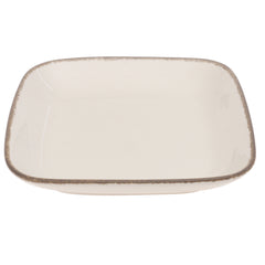 White Ceramic Platter 8.5 Inch – Rustic Square Serving Plate - Habitt
