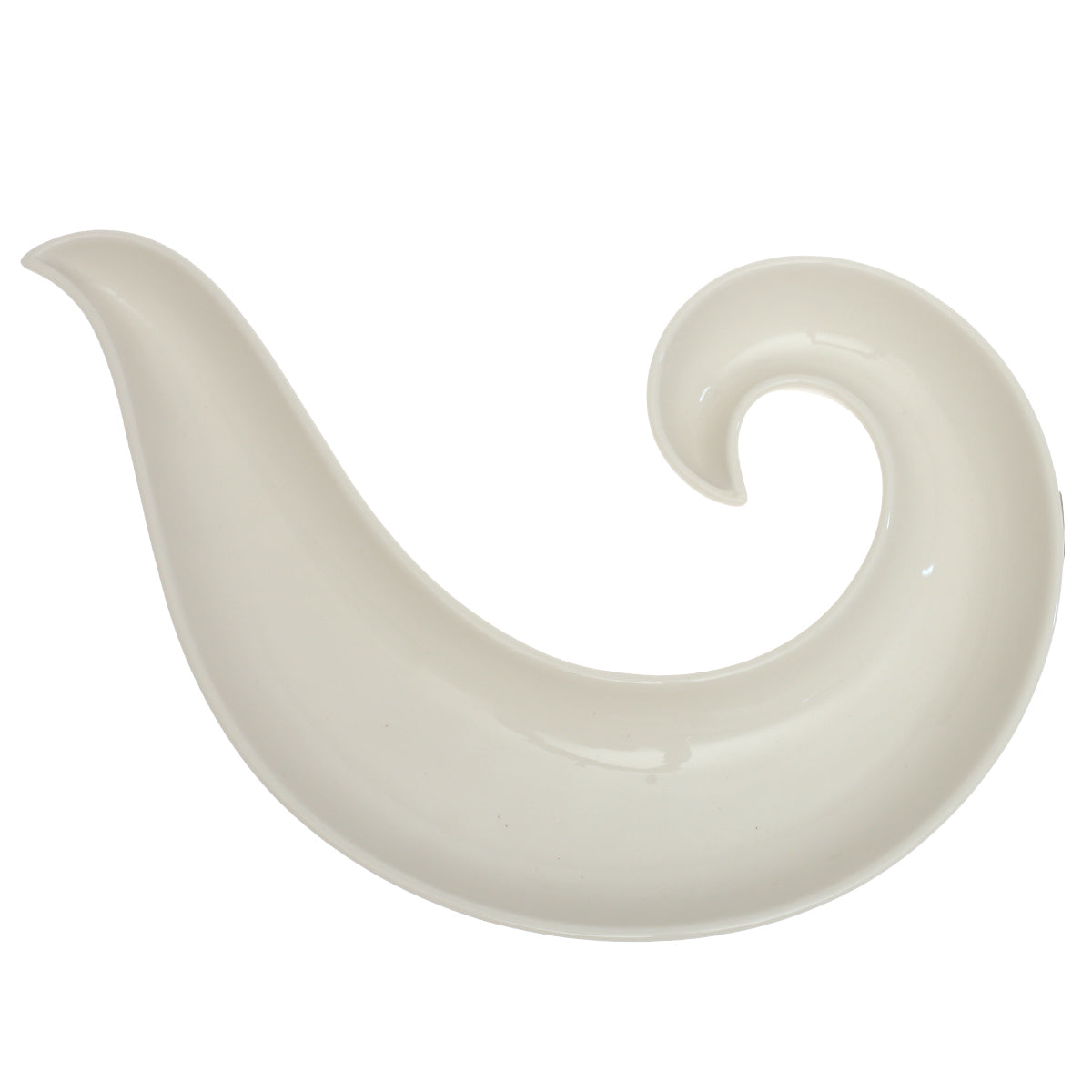 White Ceramic Platter – Modern Curved Design | 9.5 Inch - Habitt