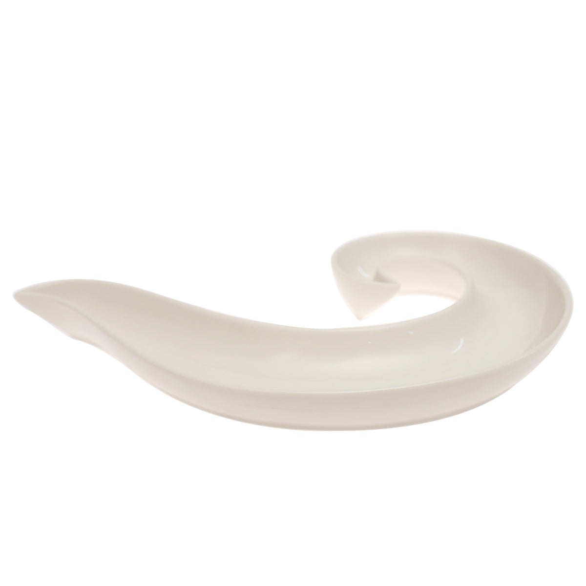 White Ceramic Platter – Modern Curved Design | 9.5 Inch - Habitt