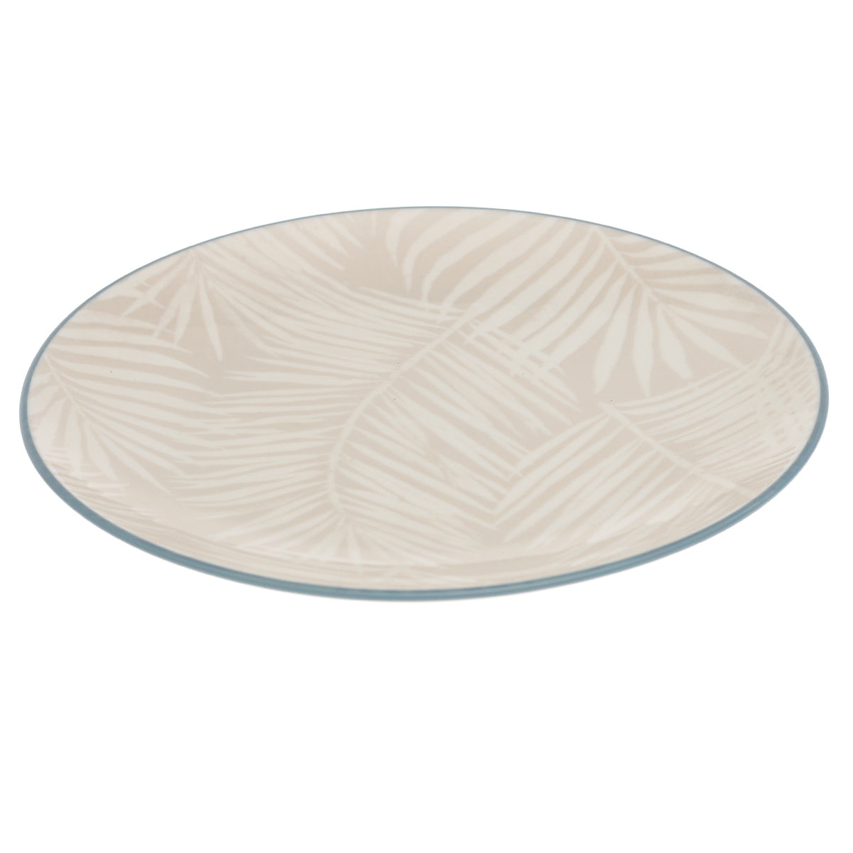 Beige Ceramic Quarter Plate 8 Inch – Leaf Pattern Side Plate - Habitt