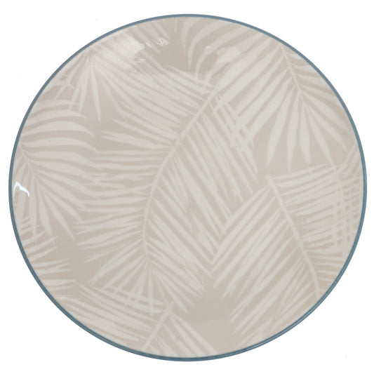 Beige Ceramic Quarter Plate 8 Inch – Leaf Pattern Side Plate - Habitt