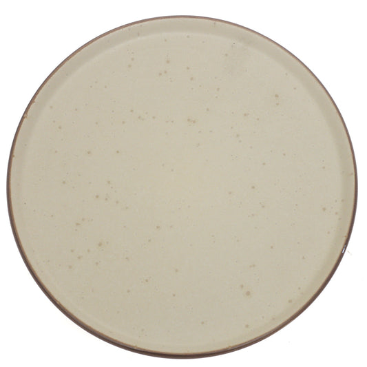 Beige Ceramic Quarter Plate 8 Inch | Minimalist Speckled Snack & Dessert Plate - Habitt