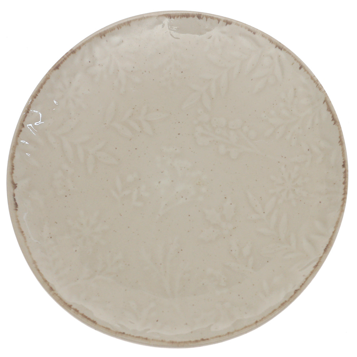Beige Ceramic Quarter Plate 8 Inch | Textured Minimalist Snack & Dessert Plate - Habitt