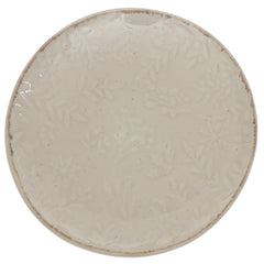 Beige Ceramic Quarter Plate 8 Inch | Textured Minimalist Snack & Dessert Plate - Habitt