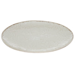 Beige Ceramic Quarter Plate 8 Inch | Textured Minimalist Snack & Dessert Plate - Habitt
