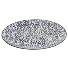 Black, Blue & White Ceramic Quarter Plate 8.5 Inch – Floral Pattern Dinner Plate - Habitt